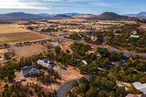 Aerial view featuring a mountain view