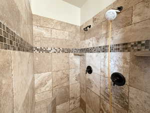 Interior details with a tile shower