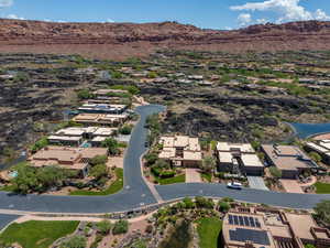 Bird's eye view featuring a water and mountain view