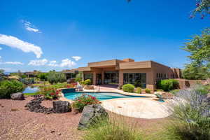 View of pool featuring a patio area