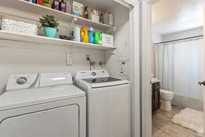 Laundry room featuring independent washer and dryer