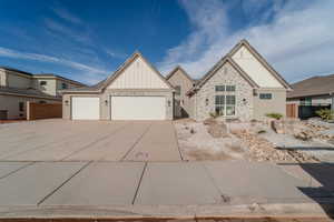 View of front of home featuring a garage