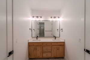 Bathroom featuring vanity