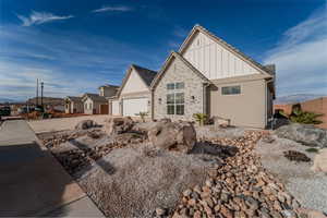 View of front of home with a garage