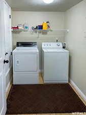 Laundry room with washer and clothes dryer