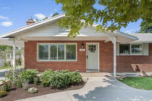 View of front of home with a porch