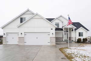 View of front of house with a garage