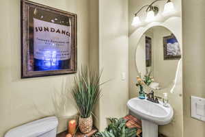 Powder room off of living room