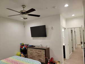 Master bedroom with ceiling fan