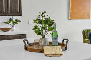 Room details featuring decorative backsplash