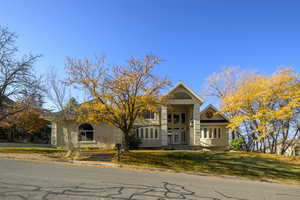 View of front of home with a front lawn