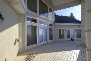 View of wooden deck