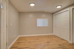 entry/living room. Closet has washer and dryer