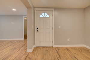 Foyer featuring light hardwood / wood-style floors