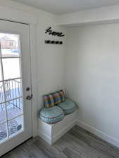 Entryway featuring hardwood / wood-style floors