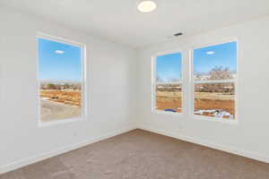 View of carpeted spare room