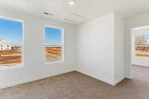 View of carpeted spare room