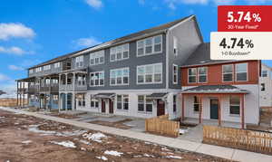Multi unit property featuring a shingled roof