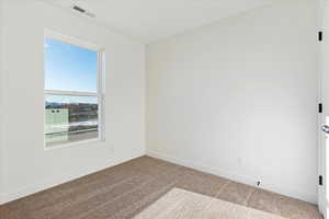 View of carpeted spare room