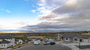 View of aerial view at dusk