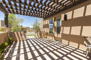 View of patio with a pergola off bedroom #2