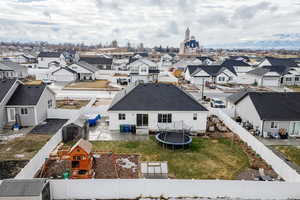 Bird's eye view of backyard