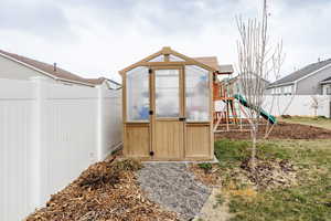 View of outdoor greenhouse