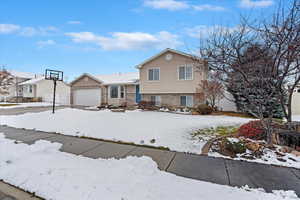 View of front of house with a garage