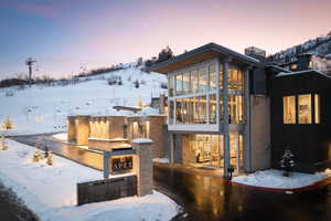 View of snow covered property