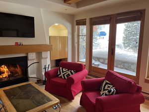 Living room featuring light wood-type flooring