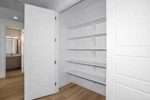 Hallway closet shelf storage