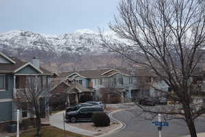 Exterior space featuring a mountain view