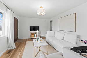 Living room featuring light hardwood / wood-style floors