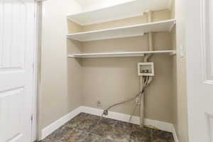 Laundry area with hookup for a washing machine