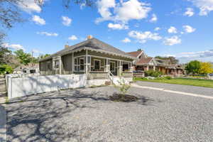 View of front of property featuring a porch