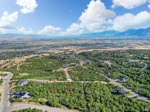 Aerial view with a mountain view