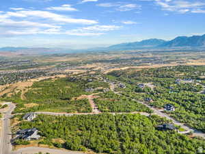 Bird's eye view with a mountain view