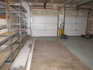 View of 2 car garage