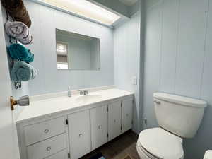 Bathroom with vanity and toilet