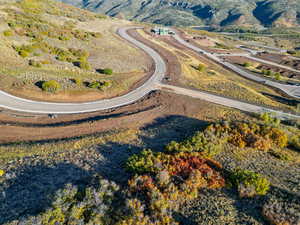 Bird's eye view with a mountain view