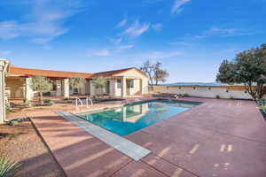 View of pool featuring a patio area