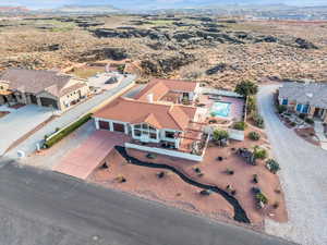 Bird's eye view featuring a mountain view