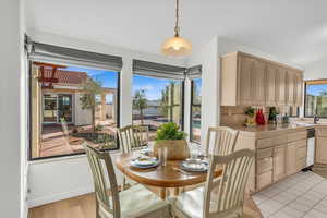 Dining space with sink