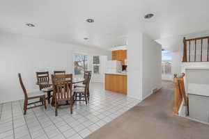 Open dining room with bright natural light