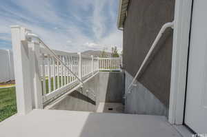 Exterior space with a mountain view