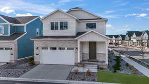 View of front facade with a garage