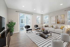 Living room featuring light hardwood / wood-style floors