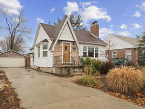 View of front of house with a garage