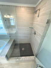 Bathroom featuring an enclosed shower