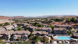 Aerial view with a mountain view